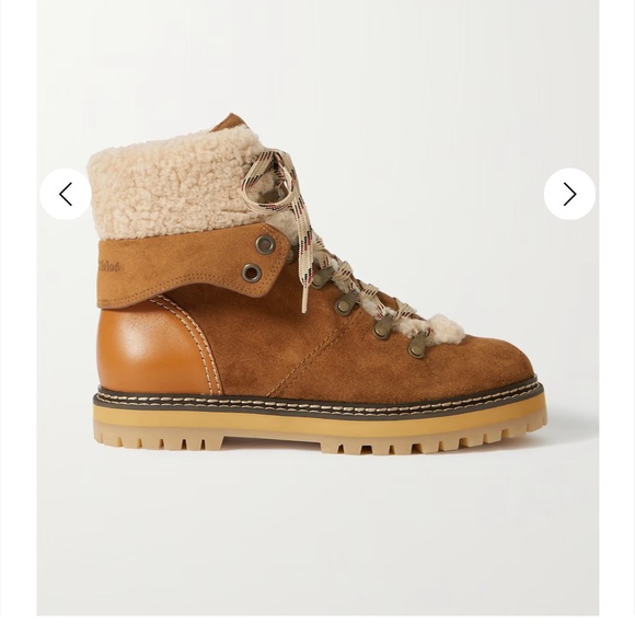 SEE BY CHLOÉ Eilieen shearling-lined suede and leather ankle boots - Picture 3 of 7